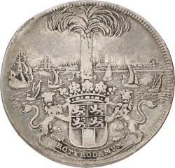 Nederland. Rotterdam. 1689. Vroedschapspenning - Kroningsfeest van Willem III.