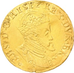 Gouden reaal. Brabant. Antwerpen. Filips II. Z.j. Zeer Fraai.