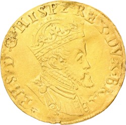 Gouden reaal. Brabant. Antwerpen. Filips II. Z.j. Zeer Fraai.