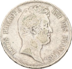 France. Louis Philippe. 5 Francs - Without I. 1830 W. VF.