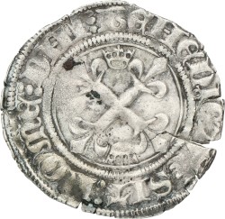 France. Tournai. Charles VI. Gros dit Florette. ND (1380 - 1422). VF.