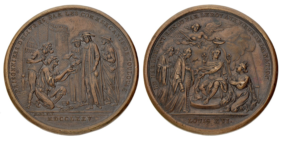 France. Toulouse. 1775. Restauration of Parliament in Toulouse and release of prisoners. AUnc
