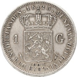 1 Gulden. Willem I. 1823 U. Zeer Fraai +.