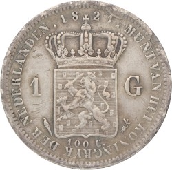 1 Gulden. Willem I. 1821. Zeer Fraai -.