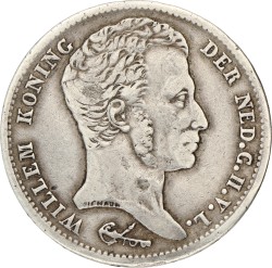 1 Gulden. Willem I. 1829 B. Zeer Fraai.