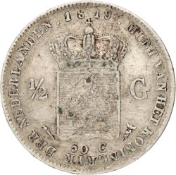 ½ Gulden. Willem I. 1819U. Zeer Fraai +.