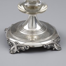 Pronkvaas / trompetvaas, J.M. van Kempen & Zonen, Voorschoten 1884, zilver.