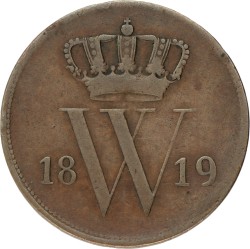 1 Cent. Willem I. 1819U. Zeer Fraai -.