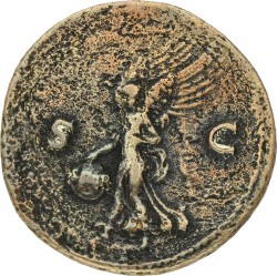 Roman Empire. Nero. As. ND (62 - 68 AD). F.