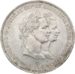 Austria. Empire. 2 Gulden - Wedding of Franz Joseph I & Elizabeth. 1854. XF.