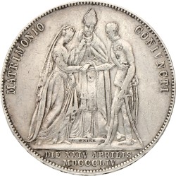 Austria. Empire. Gulden - Wedding of Franz Joseph I & Elizabeth. 1854. VF +.