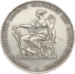 Austria. Empire. Franz Joseph I. 2 Gulden - Silver wedding jubilee. 1879. VF +.