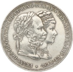 Austria. Empire. Franz Joseph I. 2 Gulden - Silver wedding jubilee. 1879. VF +.