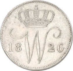 25 Cent. Willem I. 1826B. Prachtig.