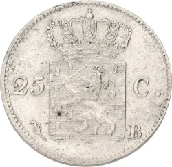 25 Cent. Willem I. 1826B. Prachtig.