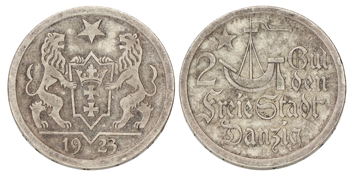 Poland. Free city of Danzig. 2 Gulden. 1923. VF / XF.