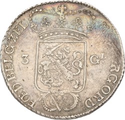 3 Gulden. V.O.C. (Zeeland). 1789. Zeer Fraai +.