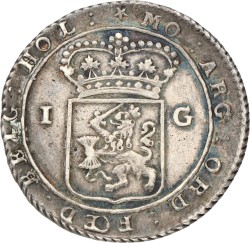 1 Gulden. Nederlands-Indië. 1802 - Grote mast onder T. Zeer Fraai +.