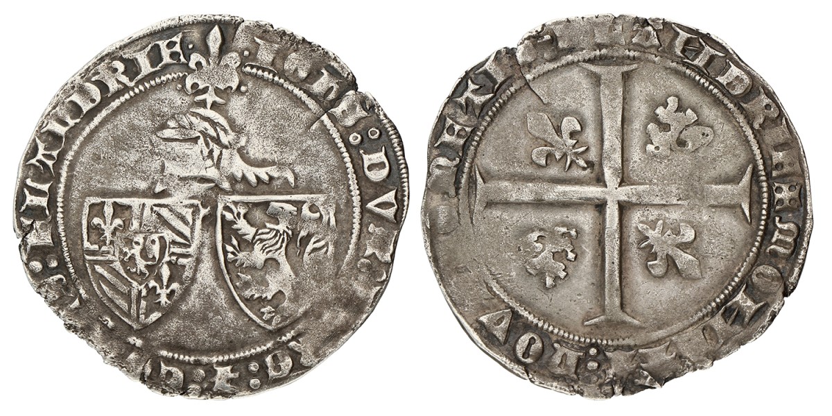 Dubbele Groot of Braspenning. Vlaanderen. Gent. Jan zonder Vrees. ZJ (1409 - 1416). Zeer Fraai.