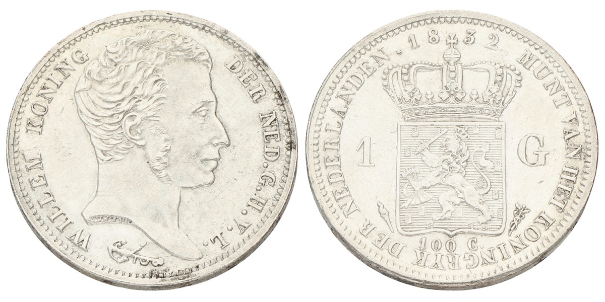 1 Gulden. Willem I. 1832. Prachtig / UNC.