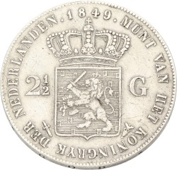 2½ Gulden. Willem II. 1849. Prachtig -.