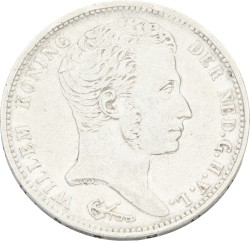 1 Gulden. Willem I. 1837. Zeer Fraai / Prachtig.