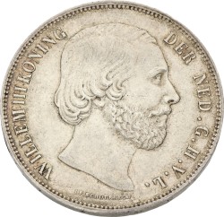 2½ Gulden. Willem III. 1858. Prachtig -.