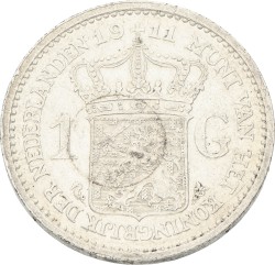 1 Gulden. Wilhelmina. 1911. Zeer Fraai / Prachtig.