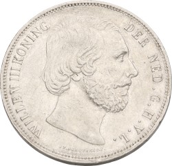 2½ Gulden. Willem III. 1862 - Zonder punt tussen IP. Prachtig -.