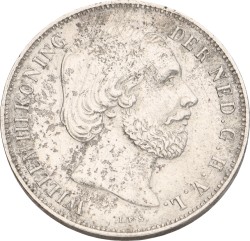 1 Gulden. Willem III. 1858. XF +