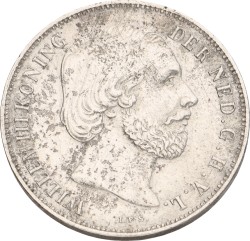 1 Gulden. Willem III. 1858. Prachtig +.