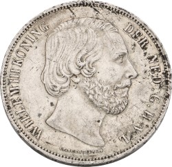 2½ Gulden. Willem III. 1852 Met punt tussen IP. Prachtig.