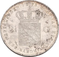 2½ Gulden. Willem III. 1872. XF