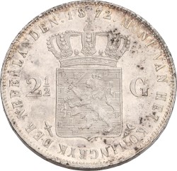 2½ Gulden. Willem III. 1872. Prachtig.