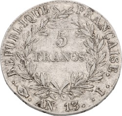 France. Limoges. Napoleon Bonaparte. 5 Francs. An 13 I. VF +.