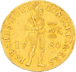 Gouden dukaat. Holland. 1780. Prachtig.