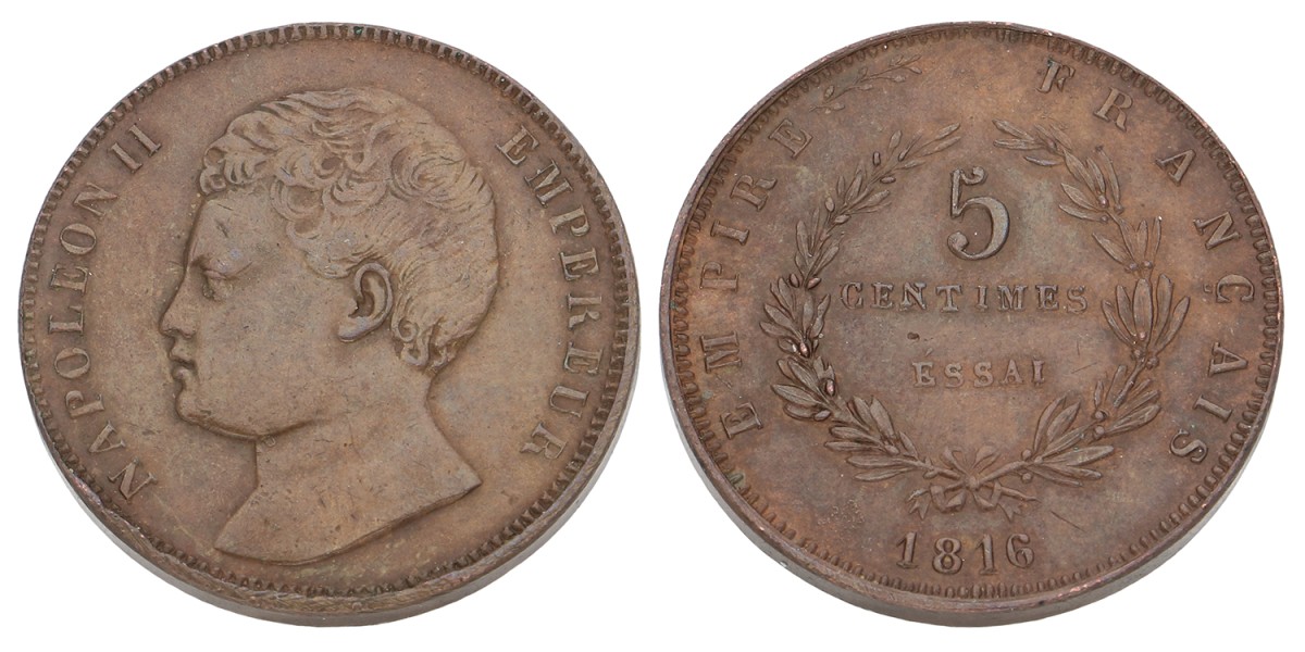 France. Napoleon II. 5 Centimes - Essai. 1816. XF.