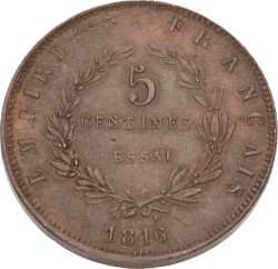 France. Napoleon II. 5 Centimes - Essai. 1816. XF.