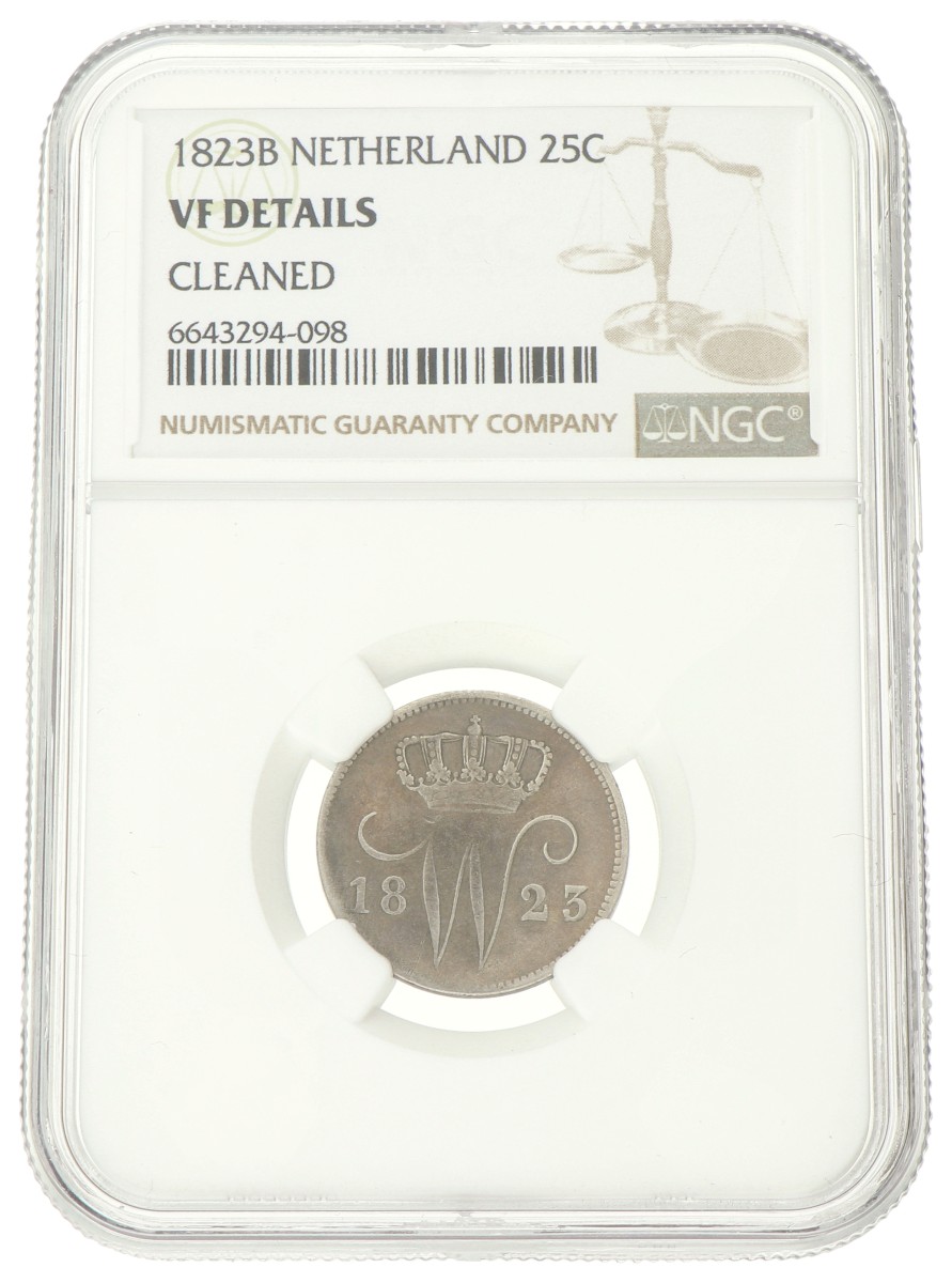 25 Cent. Willem I. 1823. VF Details.