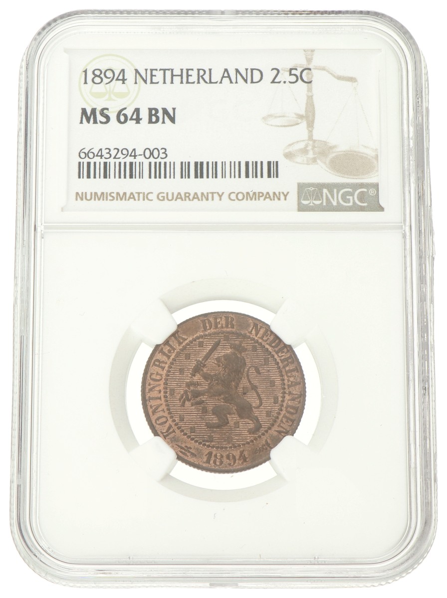 2½ Cent. Wilhelmina. 1894. MS 64 BN.