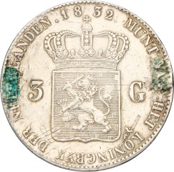 3 Gulden. Willem I. 1832. Zeer Fraai -.