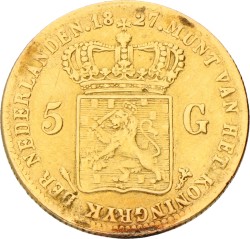 5 Gulden. Willem I. 1827 U. Zeer Fraai.