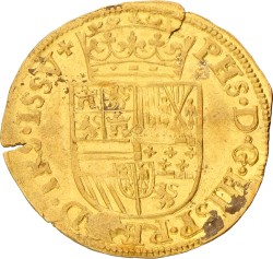 Gouden reaal. Overijssel. Filips II. Zj (1562 - 1567). Zeer Fraai / Prachtig.