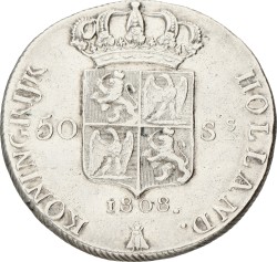 50 Stuivers. Lodewijk Napoleon. 1808. Zeer Fraai / Prachtig.