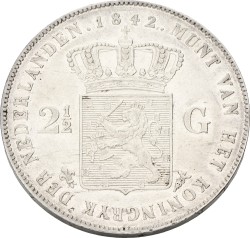 2½ Gulden. Willem II. 1842. Prachtig -.