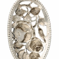 Zilveren Art Nouveau-hanger bezet met bicolor amethist - 800/1000.