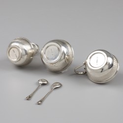 Menage set (5), Joseph Gloster, Birmingham 1954, zilver.