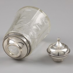 Theebus / teacaddy, Nederland ca. 1890, zilver.