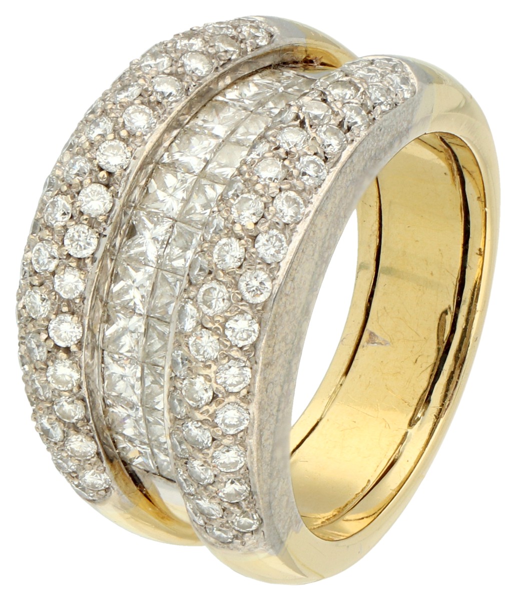 18K Geelgouden design ring met ca. 1.71 ct diamant