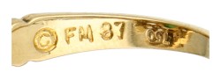 Franklin Mint 18K geelgouden ring bezet met smaragd, saffier en diamant.